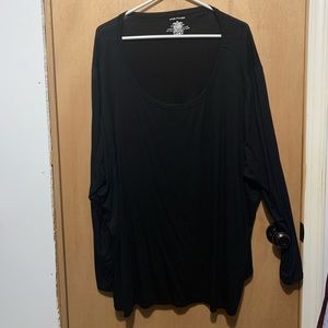 4X Maurices Solid Black Full Length Sleeved Top